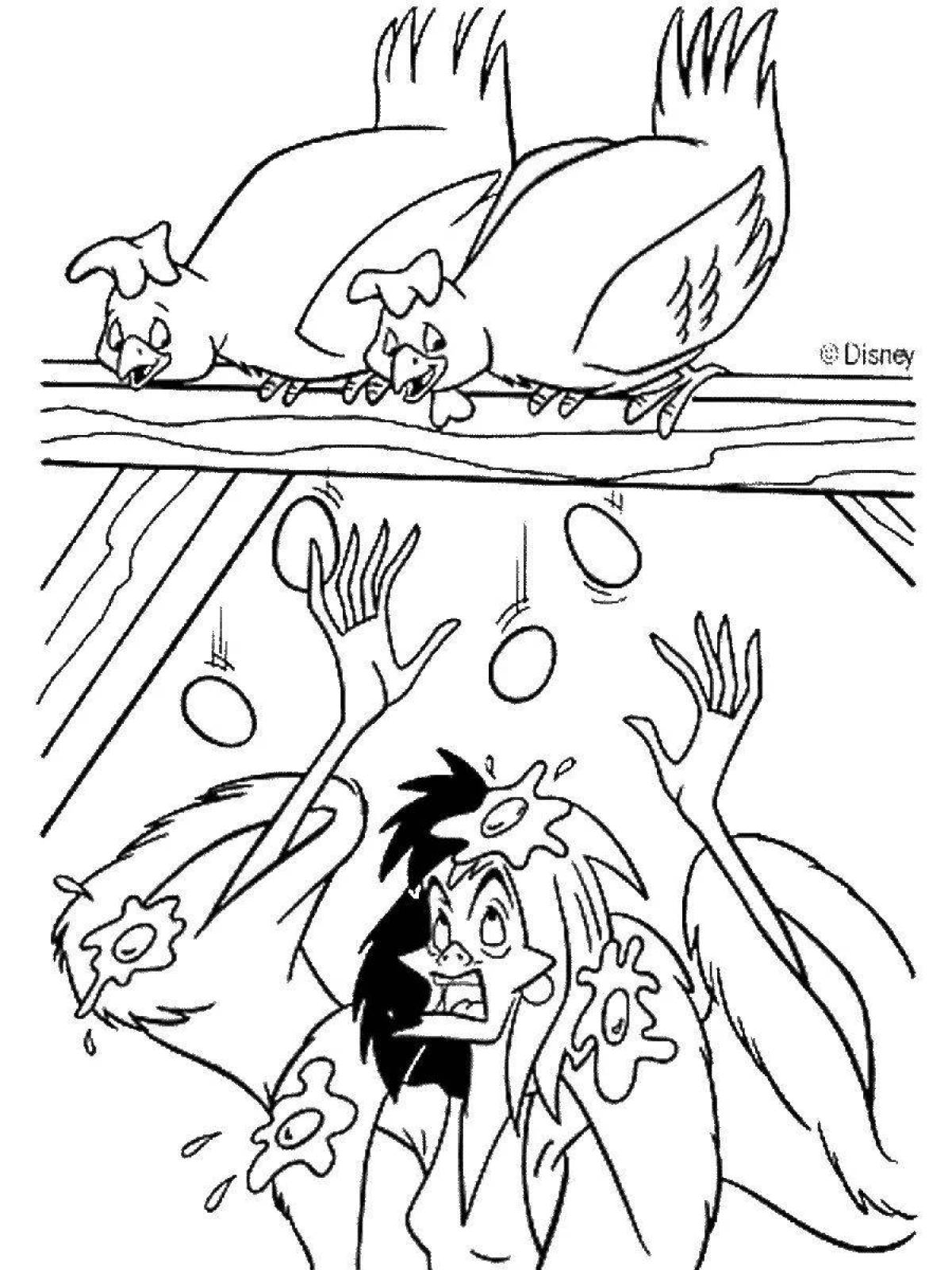 Glorious Cruella coloring book 101 Dalmatians