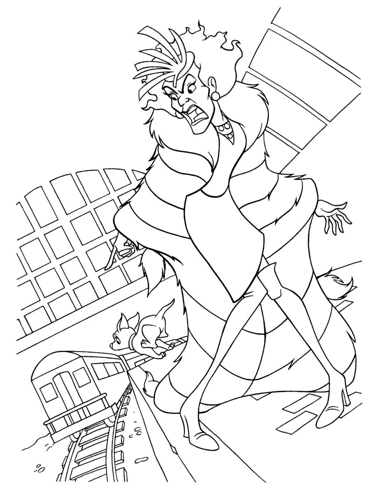 Coloring book gorgeous Cruella 101 Dalmatians