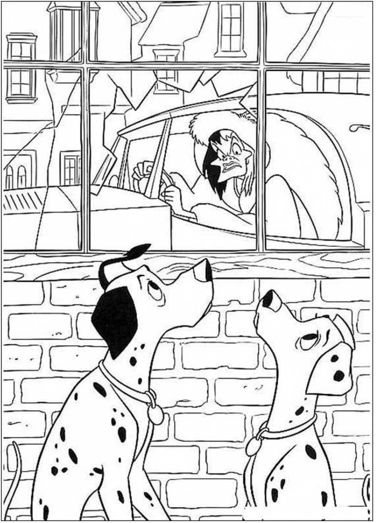 Cruella 101 dalmatians amazing coloring pages