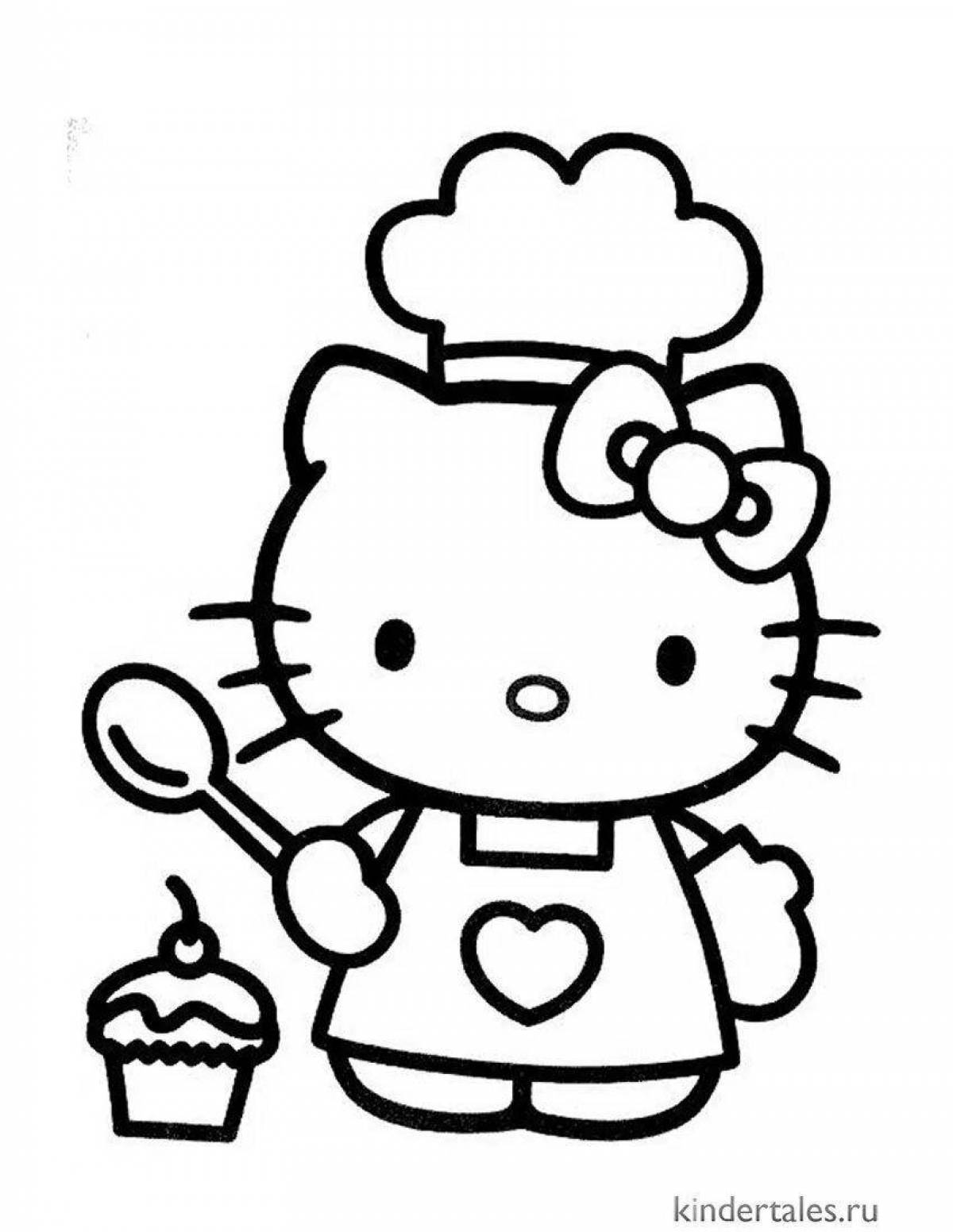 Coloring penguin hello kitty