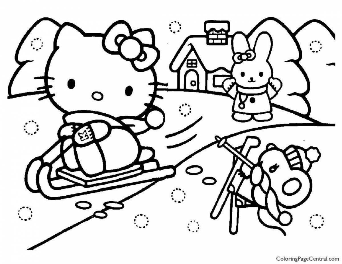 Violent coloring penguin hello kitty