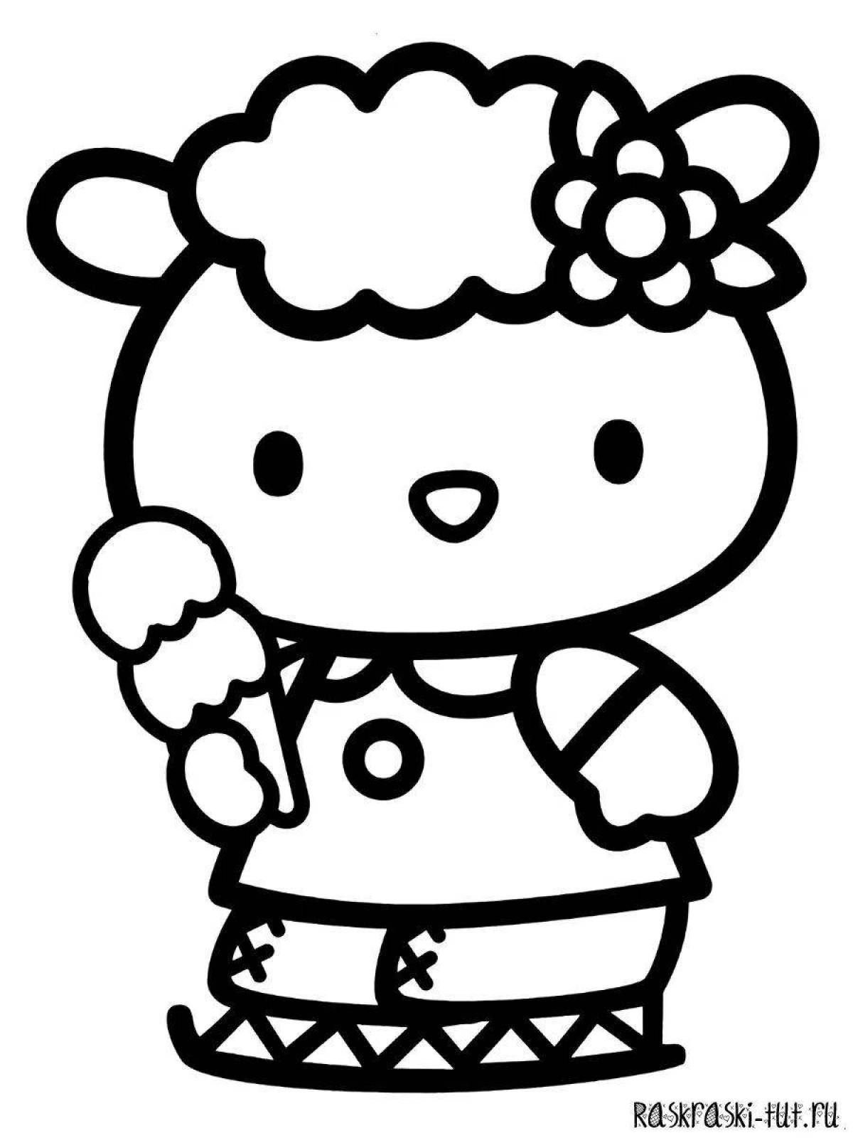 Hello kitty penguin playful coloring
