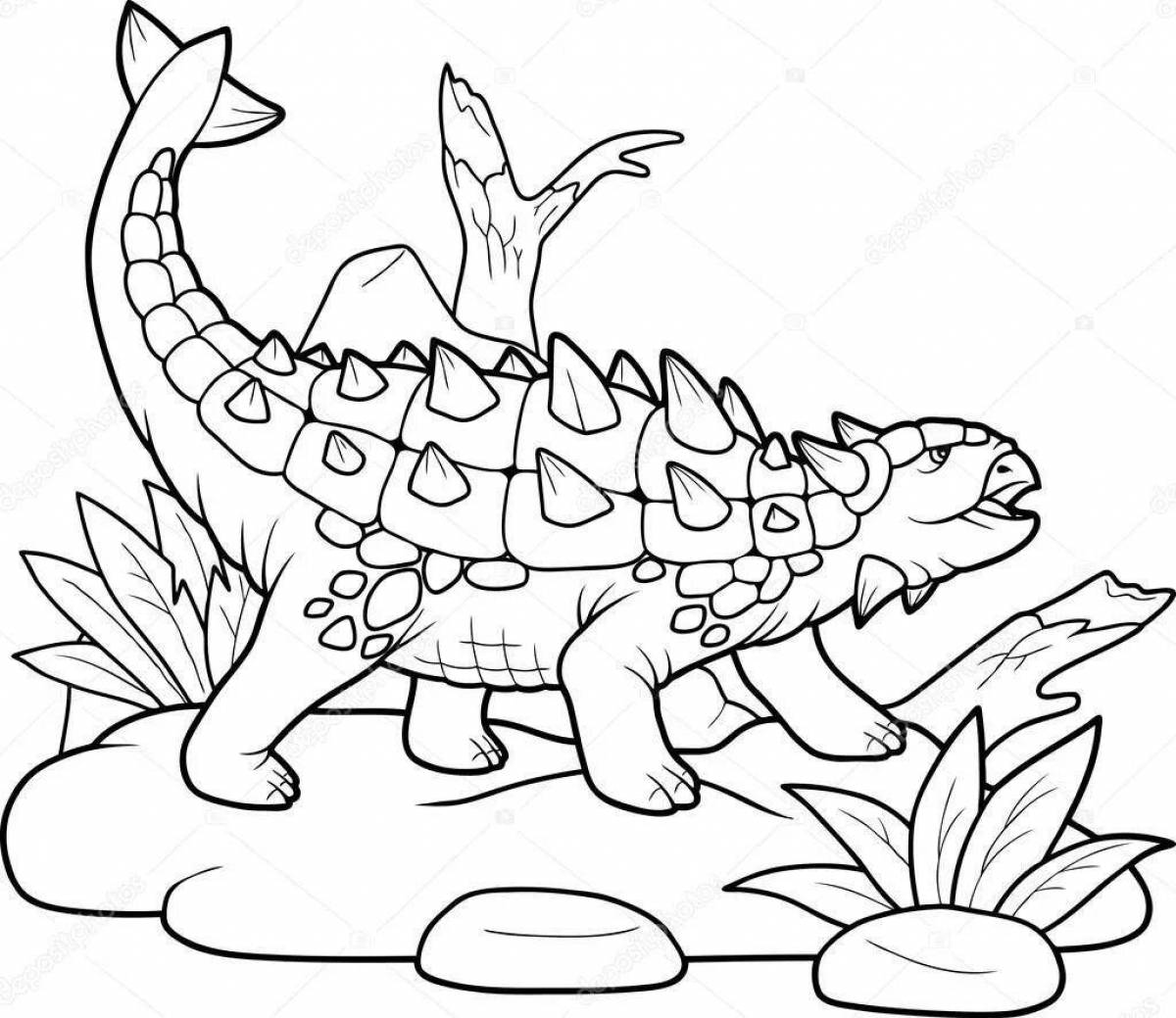 Увлекательная раскраска анкилозавр для детей
