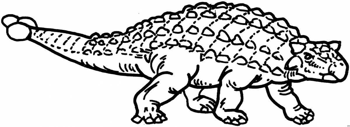 Fun coloring book ankylosaurus for kids