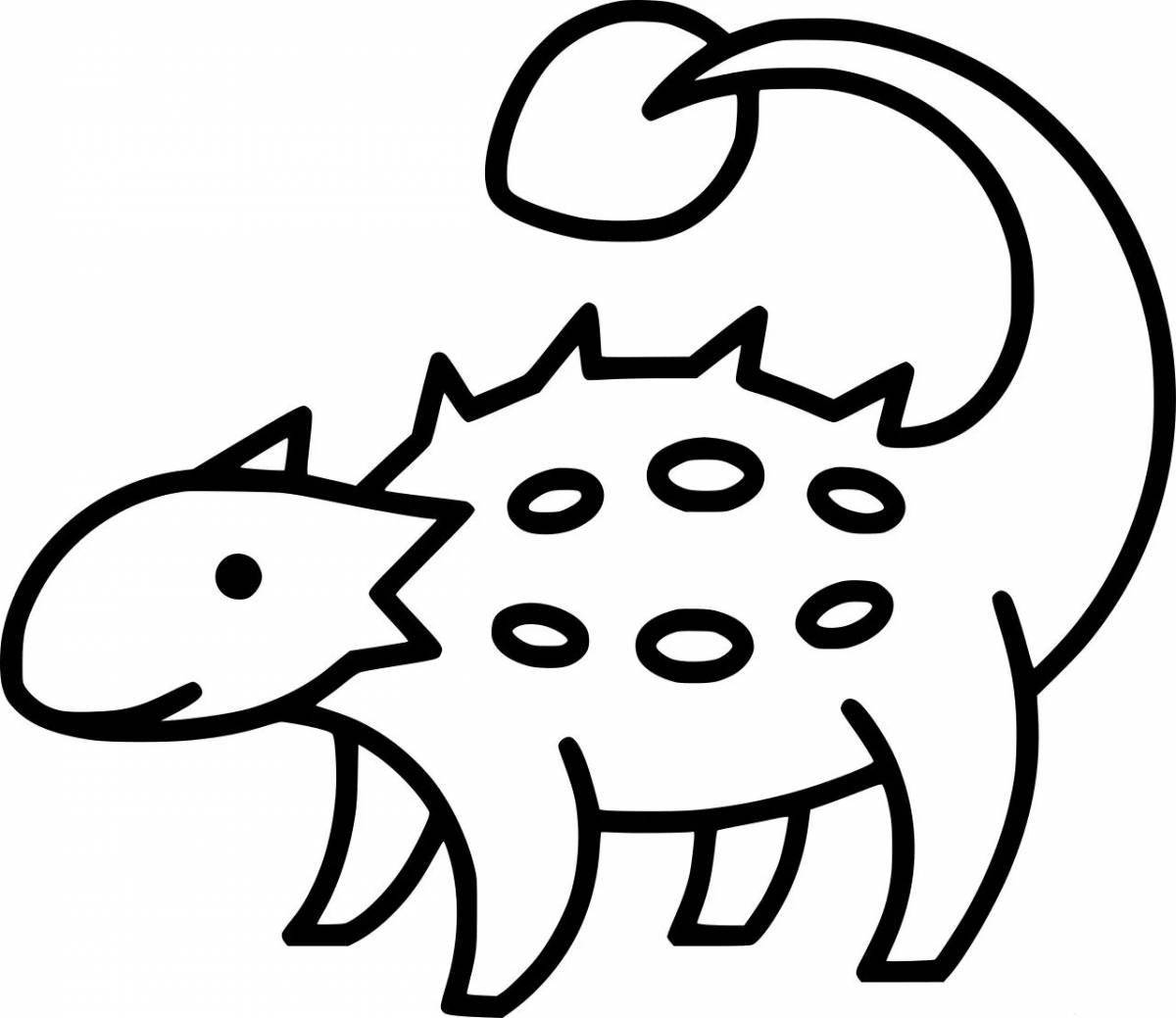 Joyful ankylosaurus coloring book for kids