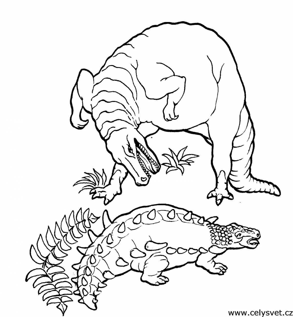 Развлекательная раскраска ankylosaurus для детей