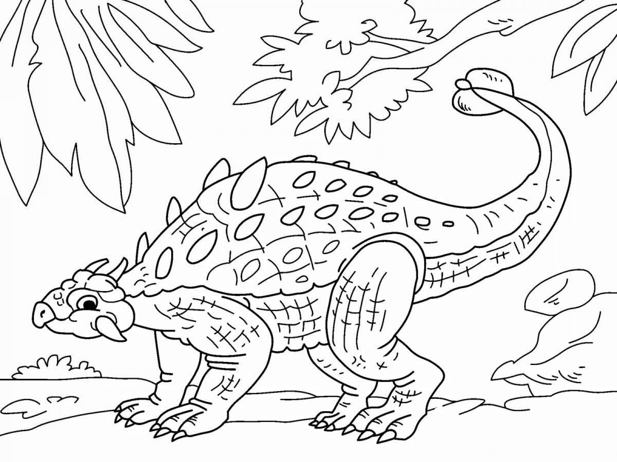 Adorable ankylosaurus coloring book for kids