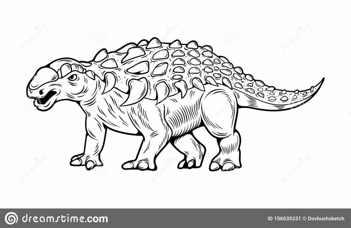 Творческая раскраска анкилозавр для детей