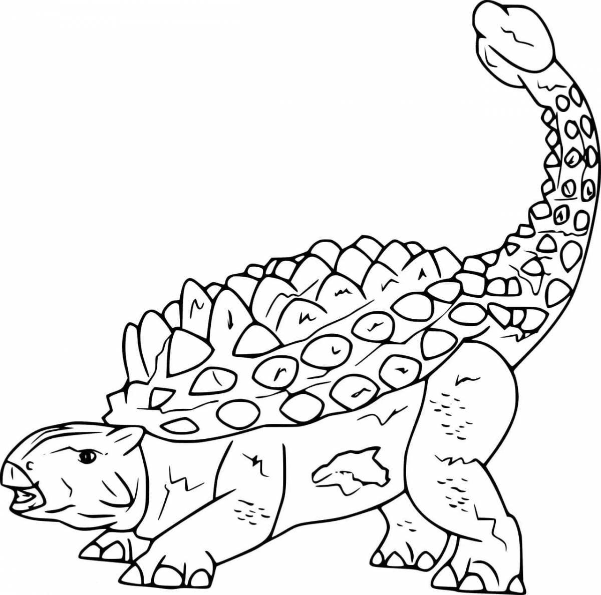 Юмористическая раскраска анкилозавр для детей