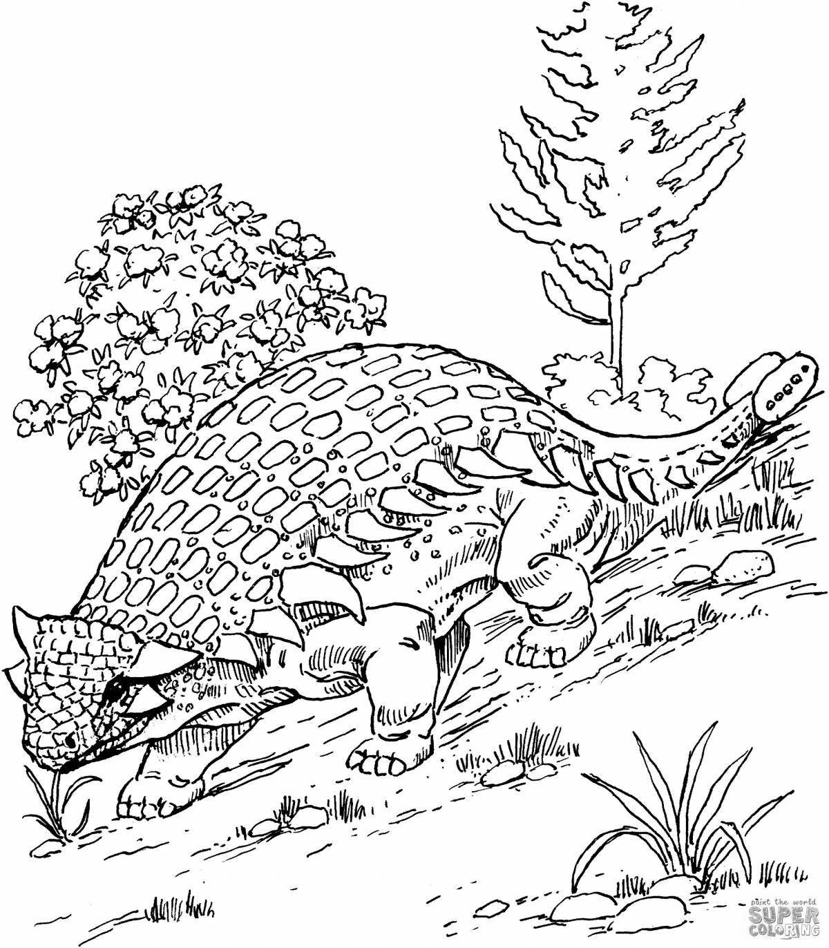 Funny Ankylosaurus coloring book for kids