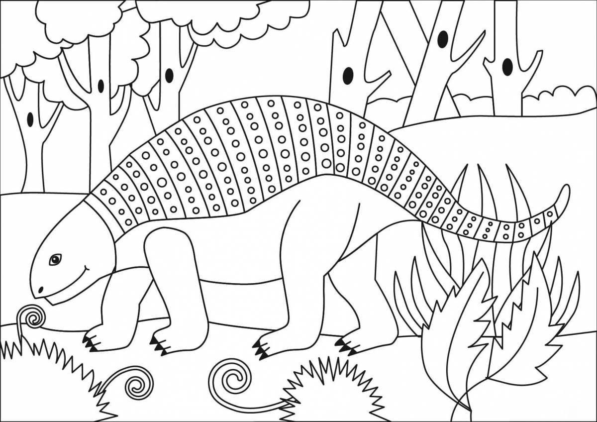 Причудливая раскраска анкилозавр для детей