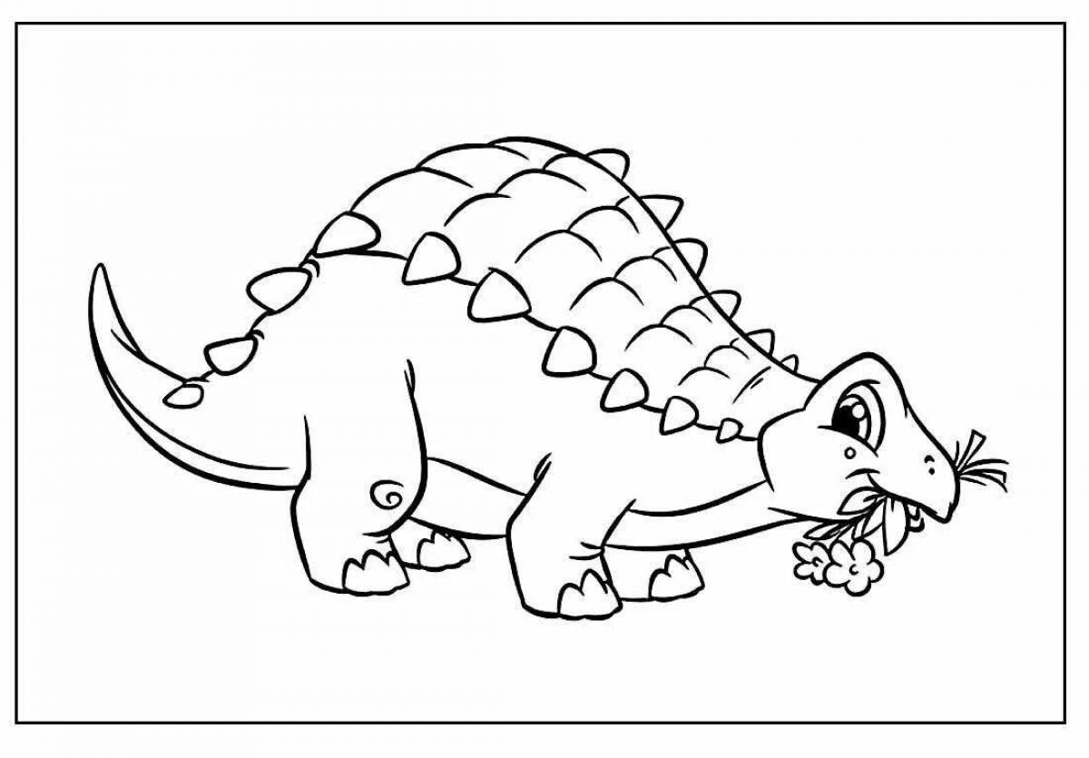 Colorful ankylosaurus coloring book for kids