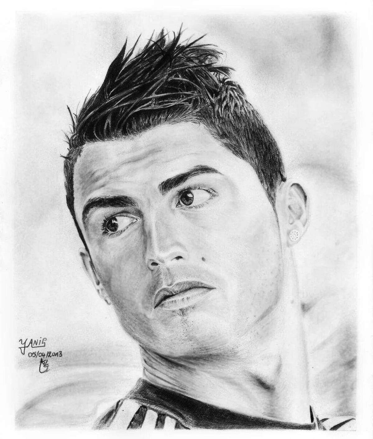 Exciting ronaldo photo coloring page