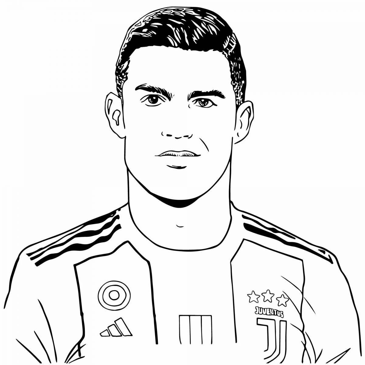 Adorable ronaldo photo coloring page