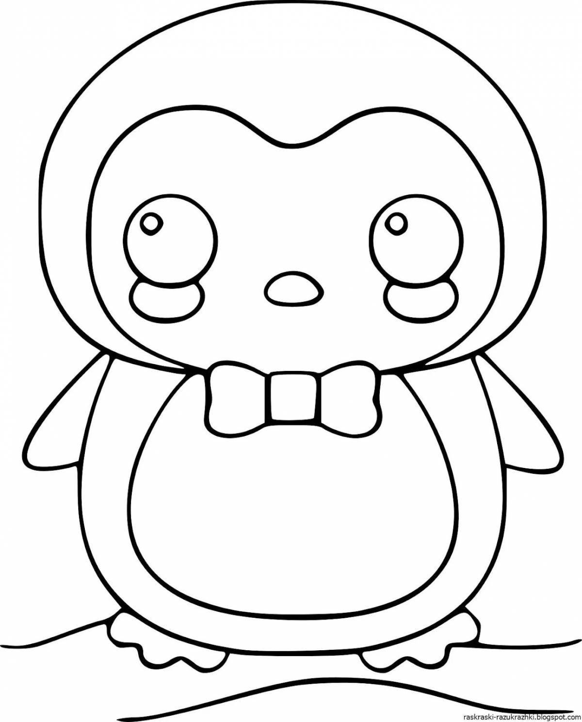 Adorable kawaii frog coloring page