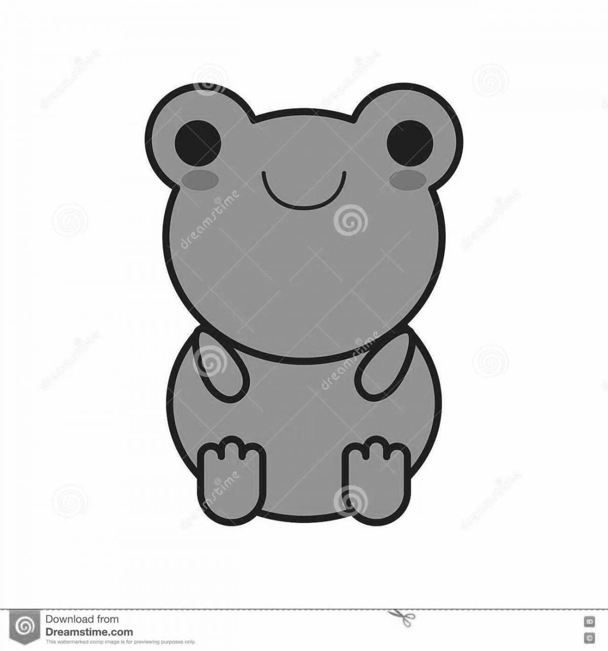Coloring page happy kawaii frog