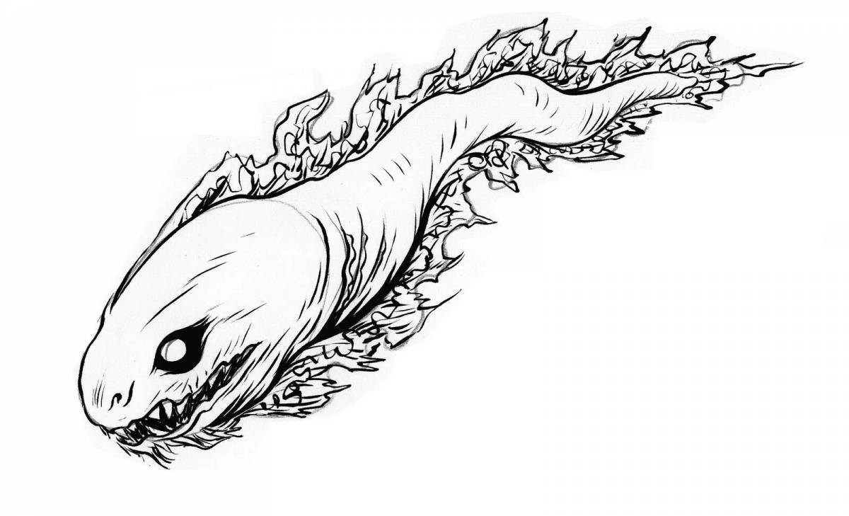Adorable sea monster bloop coloring page