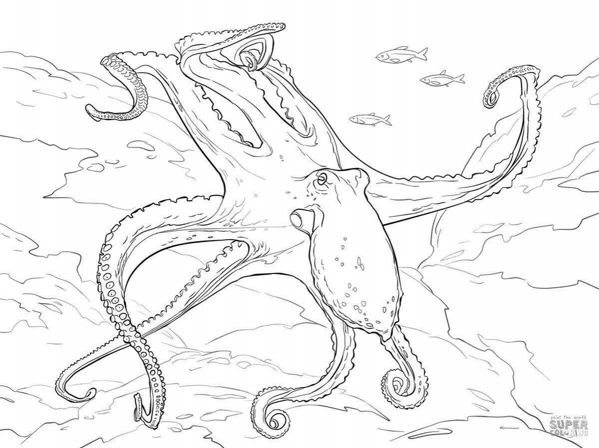 Coloring sea monster sparkling bloop