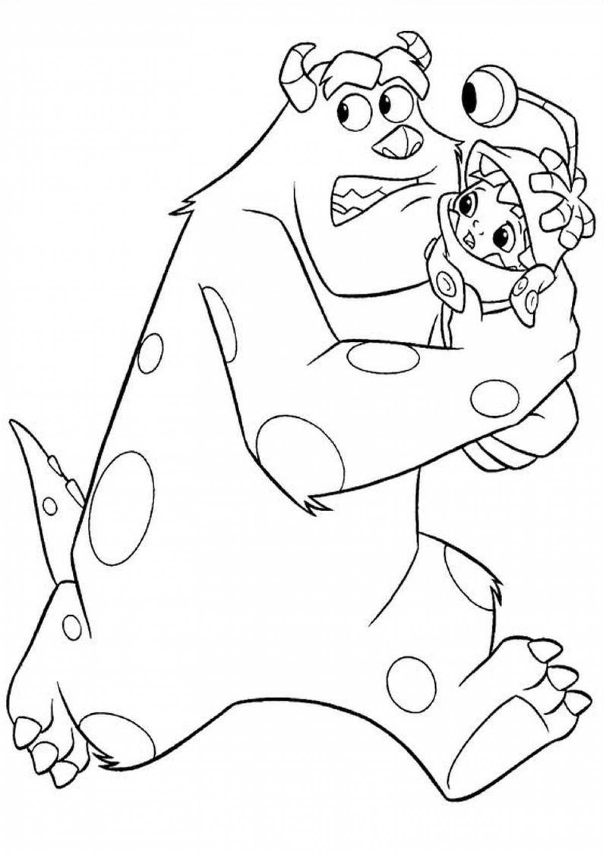 Colorful sally and boo coloring page