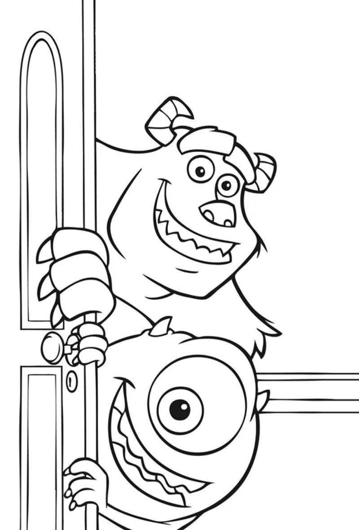 Sally and Boo coloring pages, crazy colors
