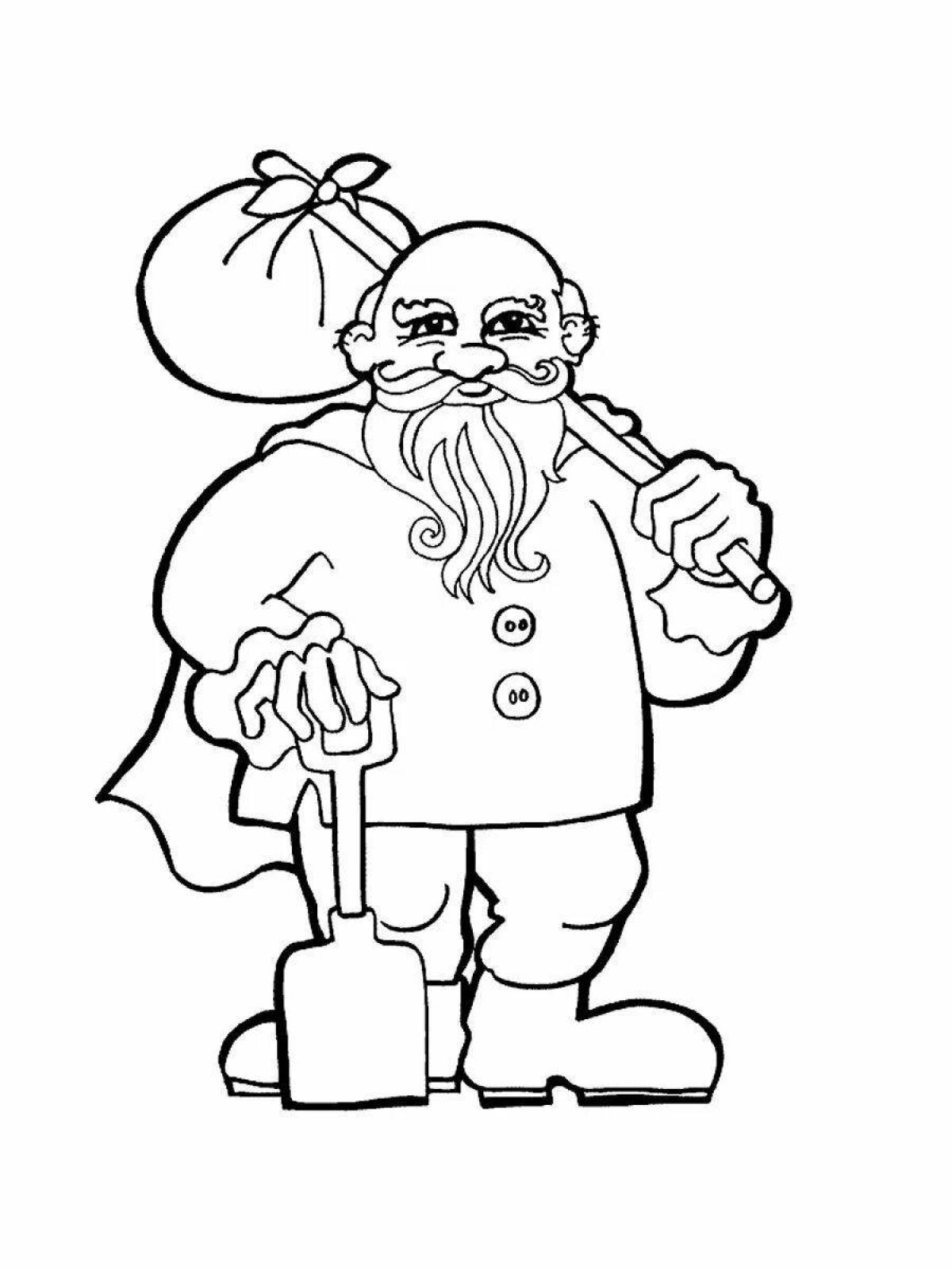 Photo Coloring book happy grandfather