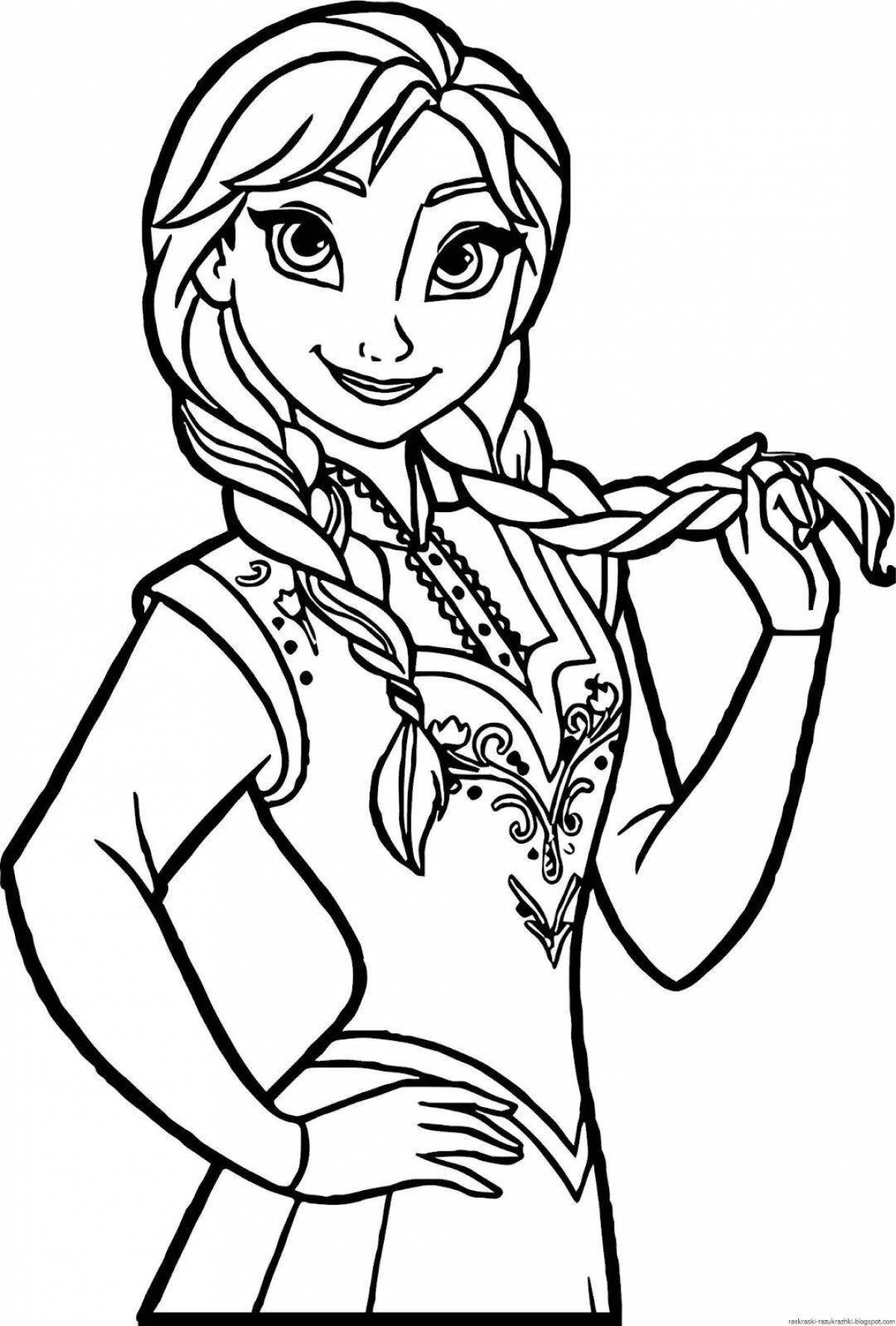 Large coloring for girls anna