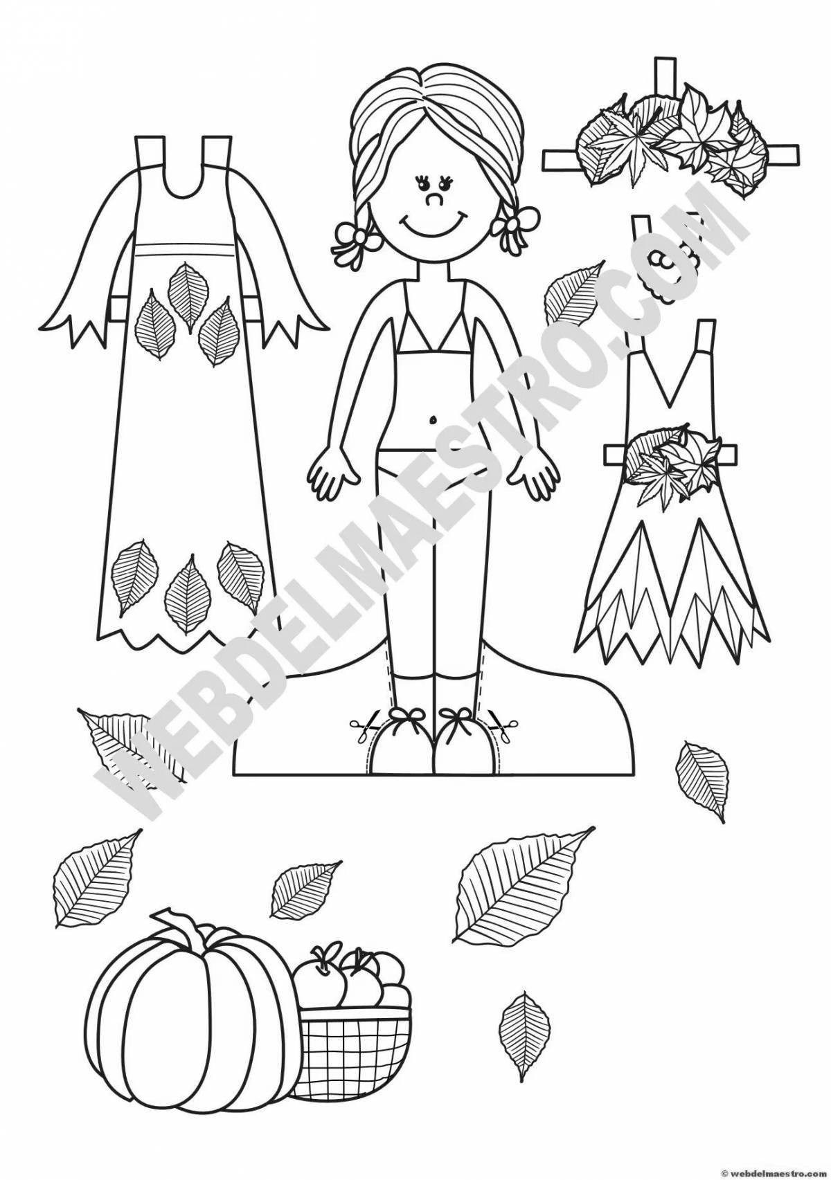 Coloring page sweet paper doll