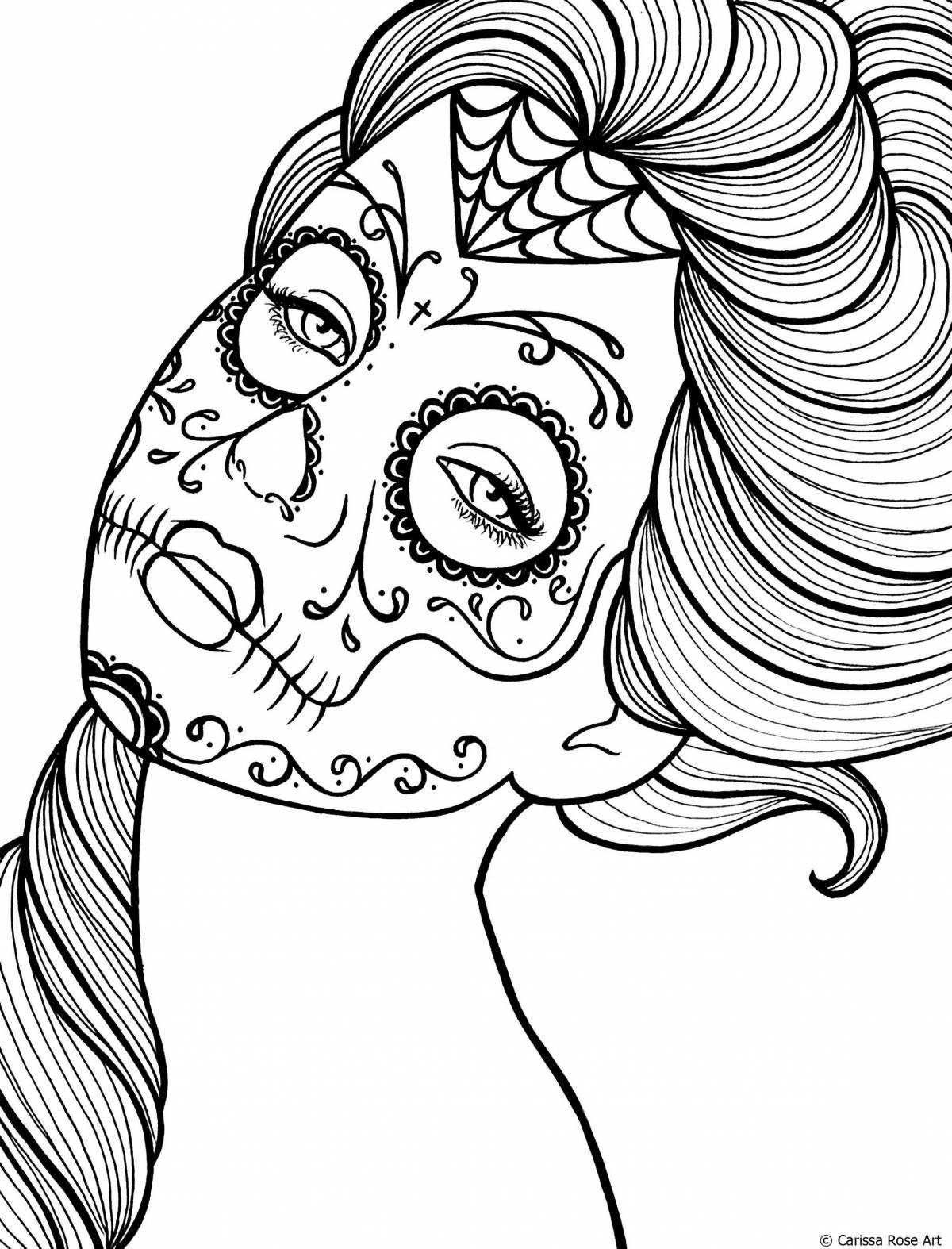 Cheerful face coloring page