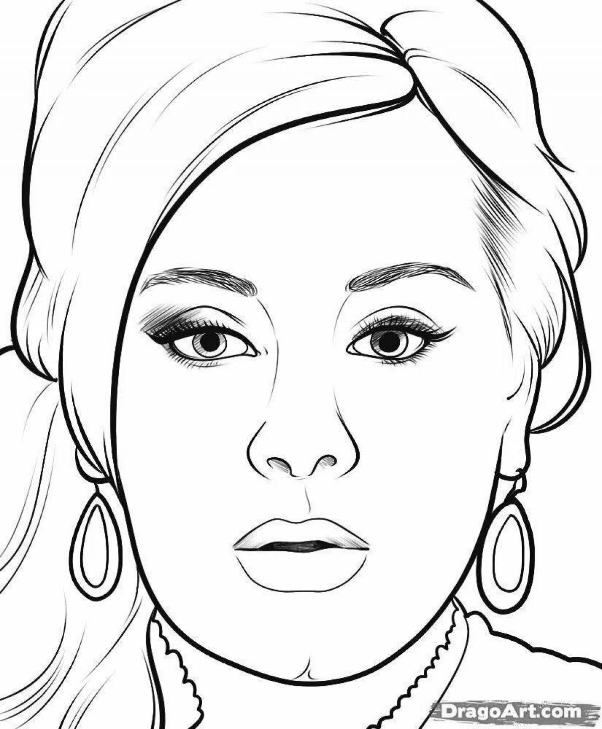 Animated face coloring page