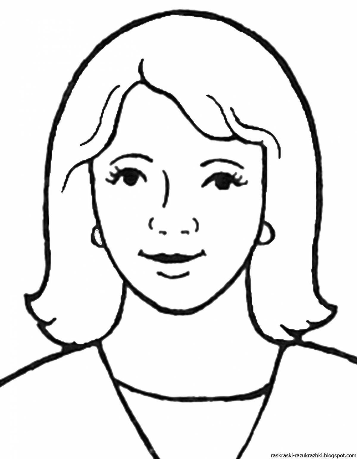Glowing face coloring page