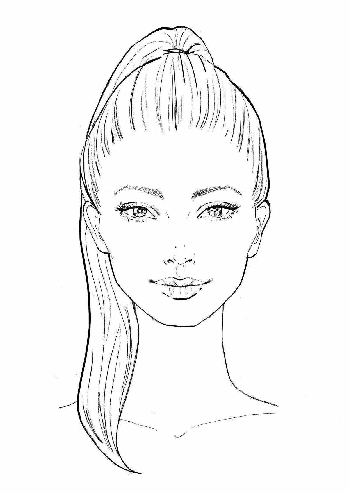 Glittering face coloring book