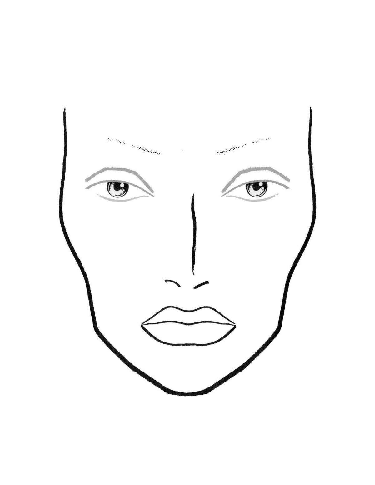 Charming face coloring page