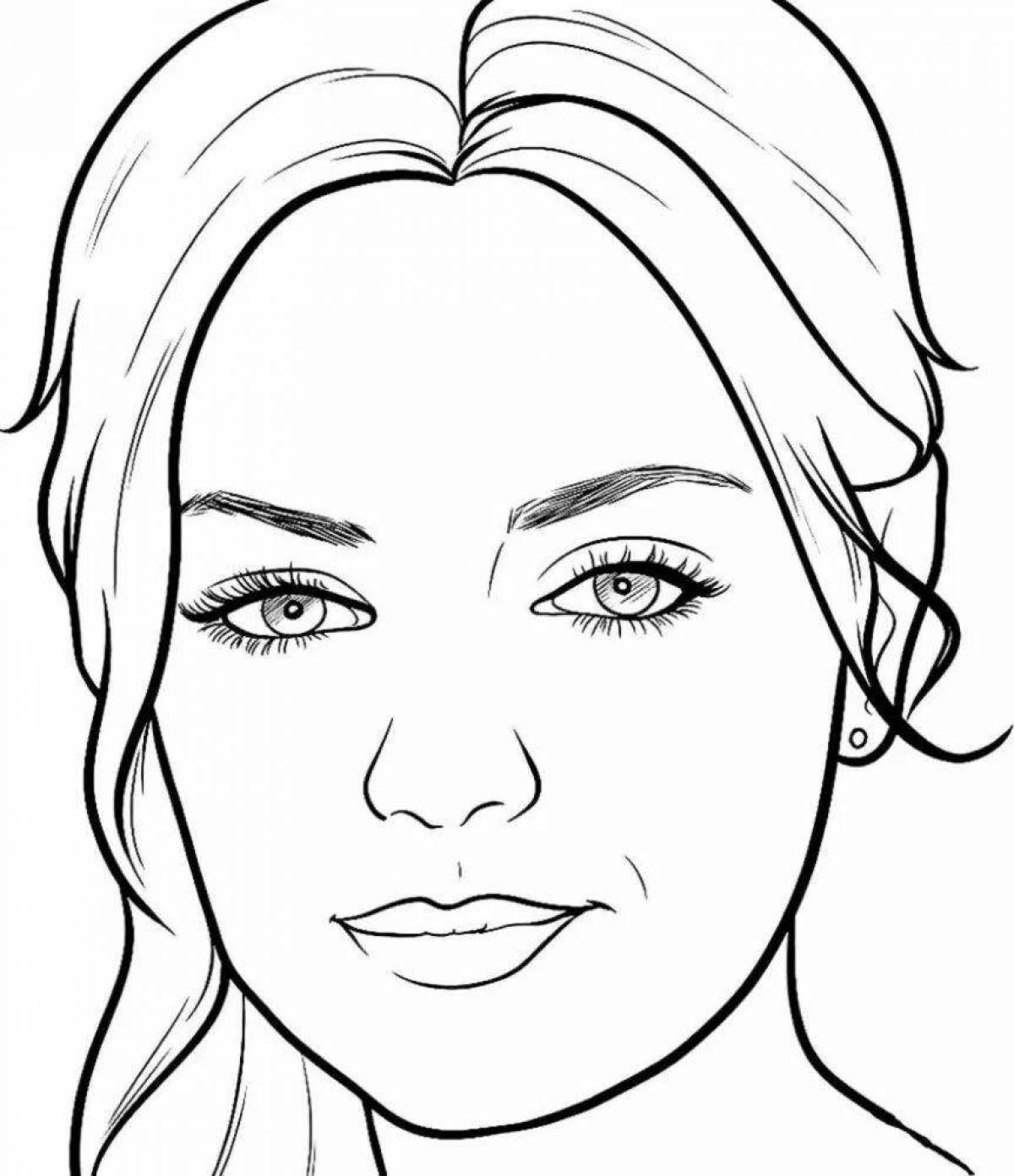 Charming face coloring page