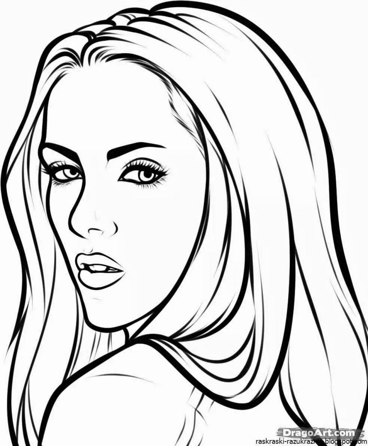 Gorgeous face coloring page