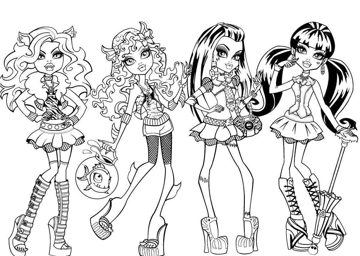 Delightful monster high games coloring pages
