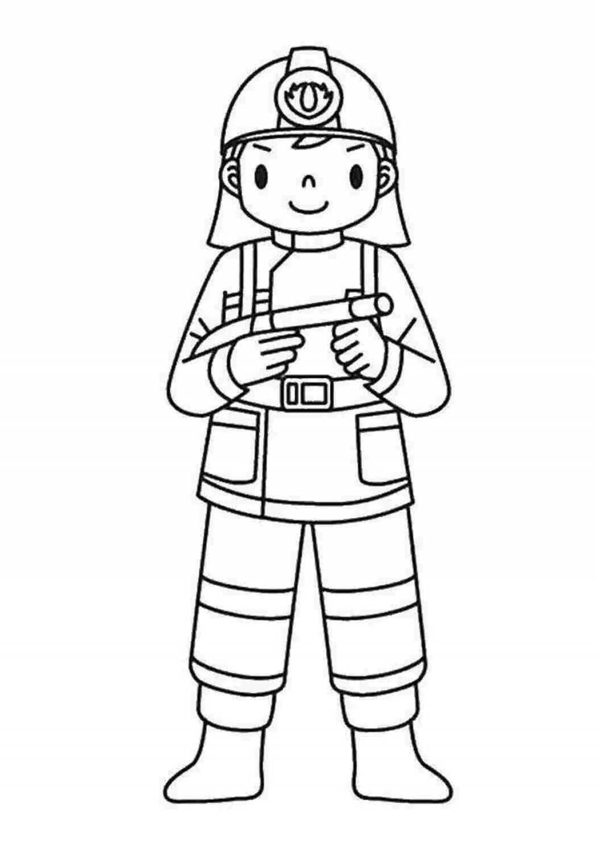 Great fireman coloring book for kids