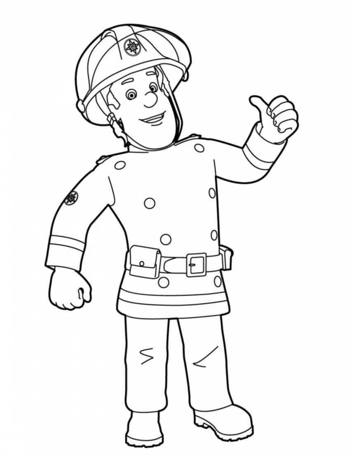 Firefighter dynamic coloring book for kids