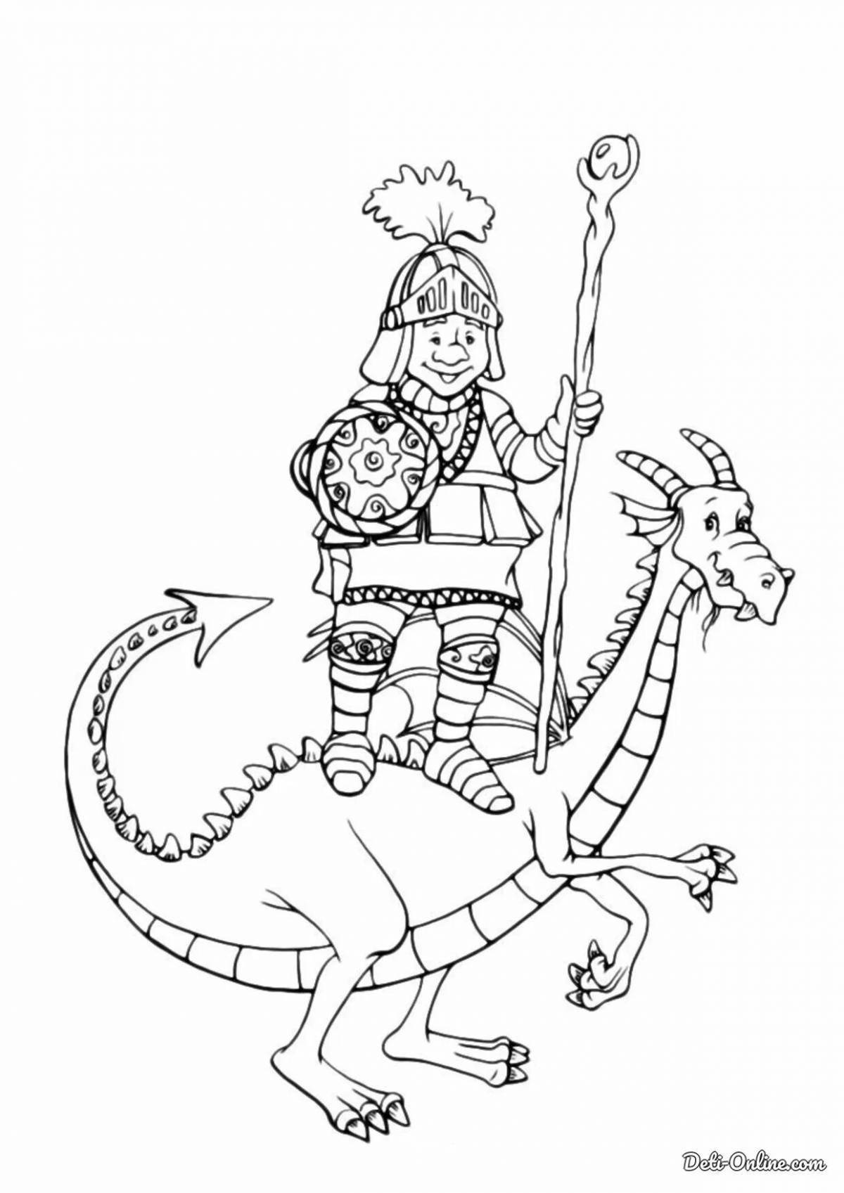 Photo Fearless coloring hero on horseback