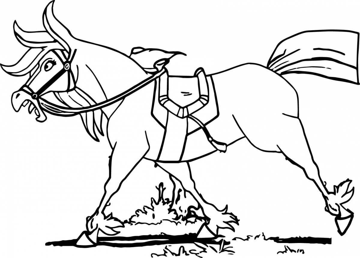 Royal coloring hero on horseback