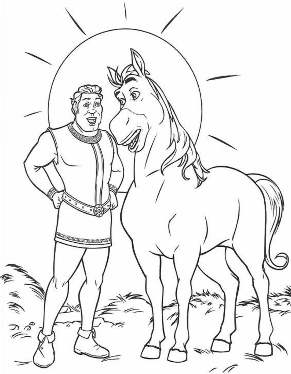 Герой раскраски exalted верхом на лошади