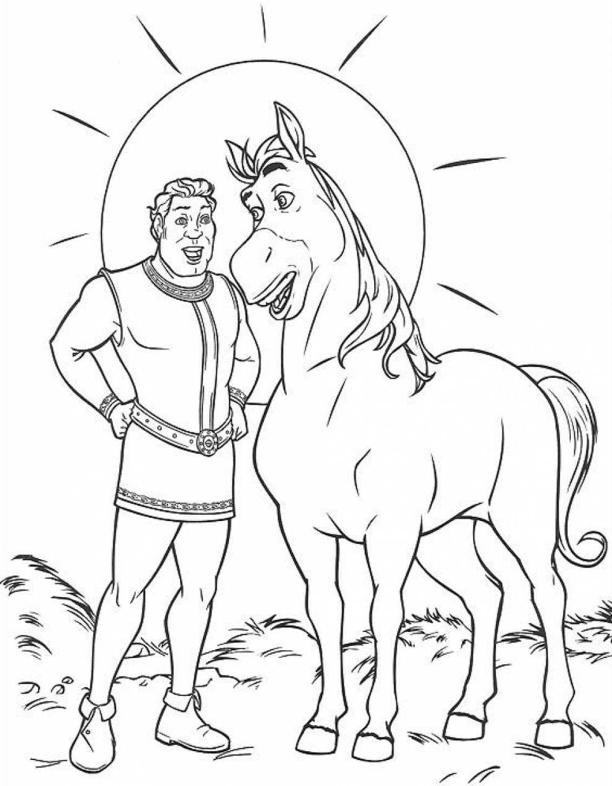 Photo Exalted coloring book hero on horseback