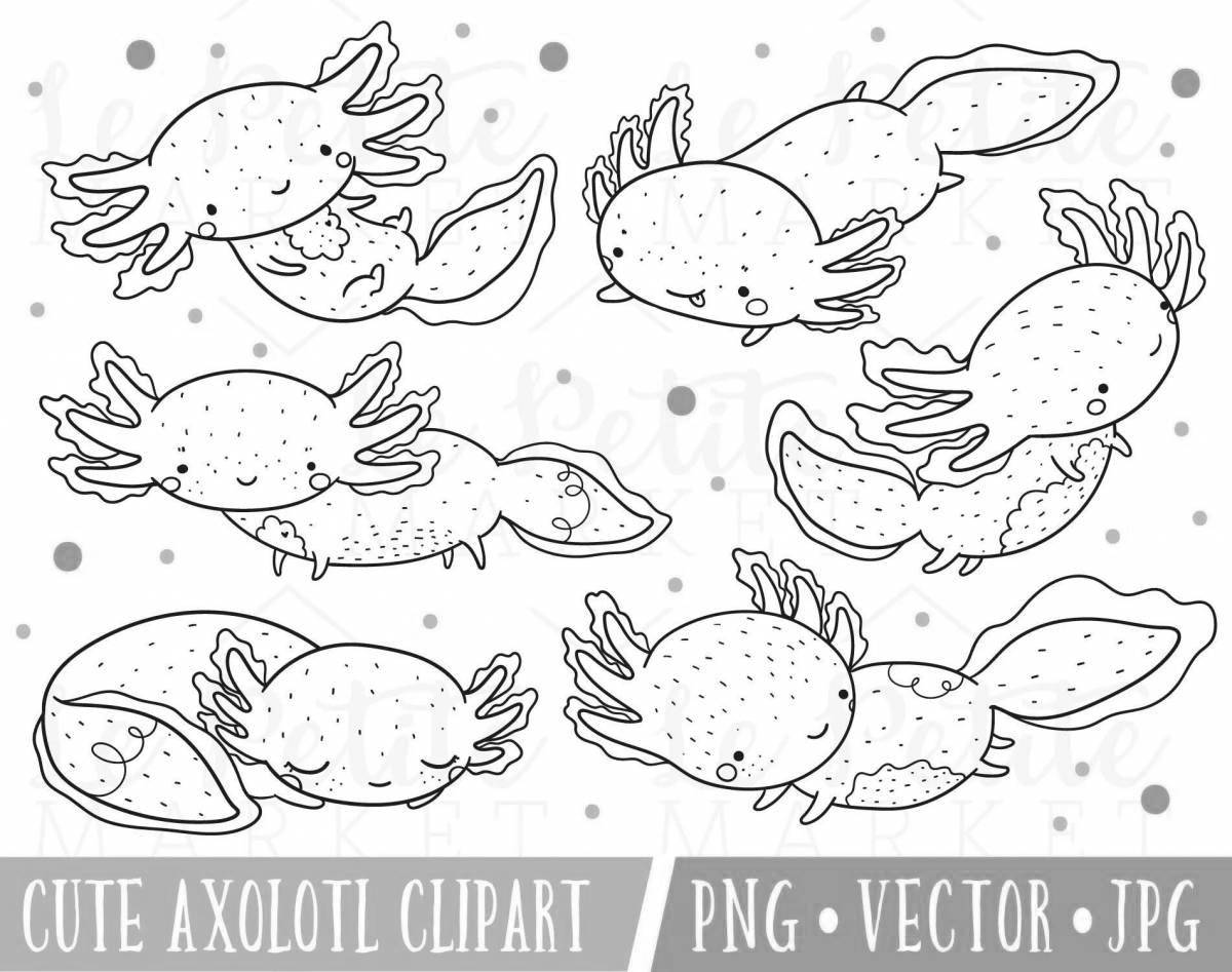 Awesome minecraft axolotl coloring book