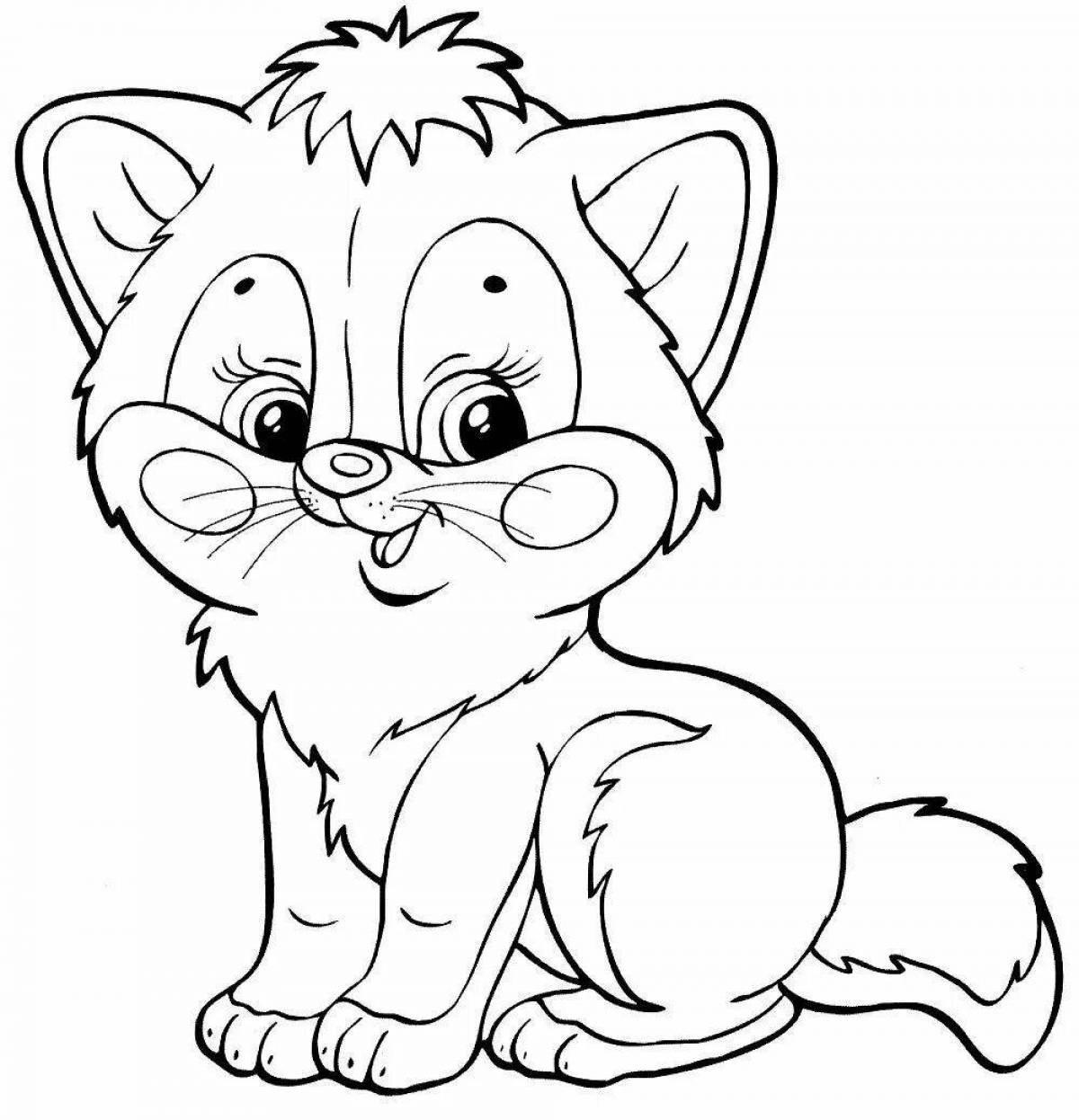 Animated coloring pets cat