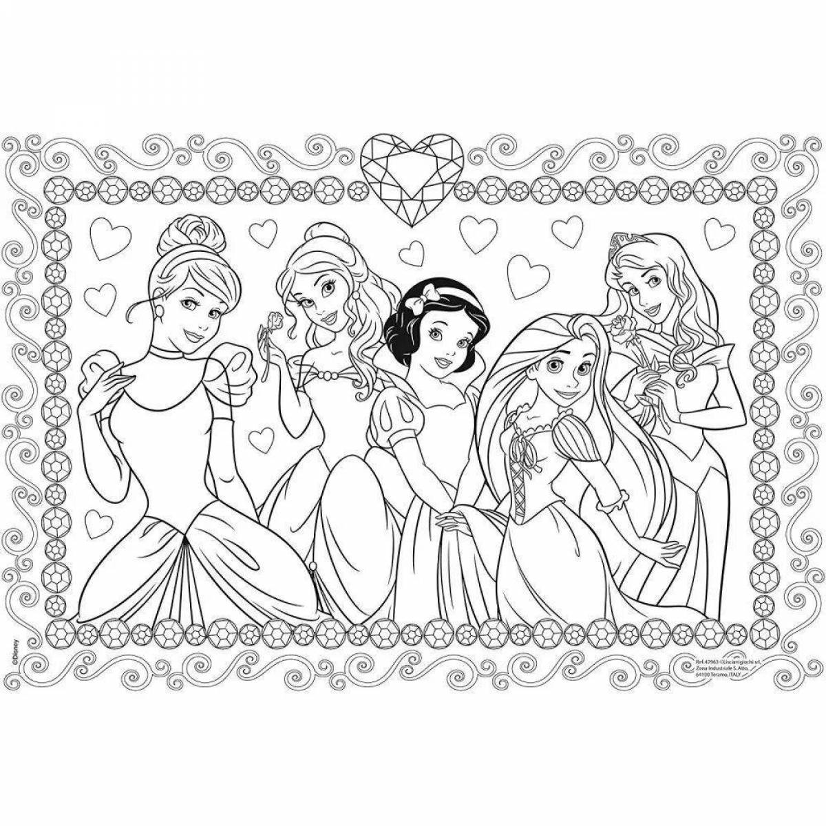 Gorgeous coloring game with disney princesses