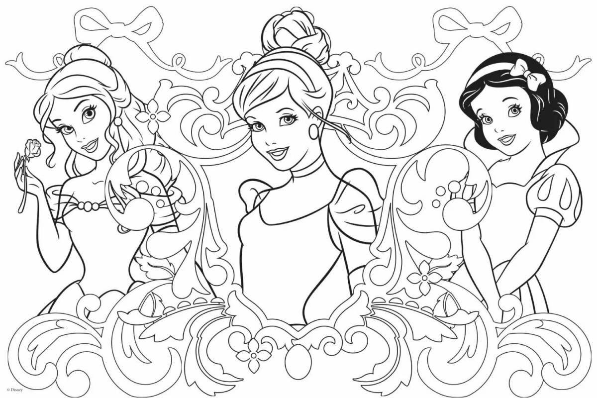 Exquisite coloring game with disney princesses
