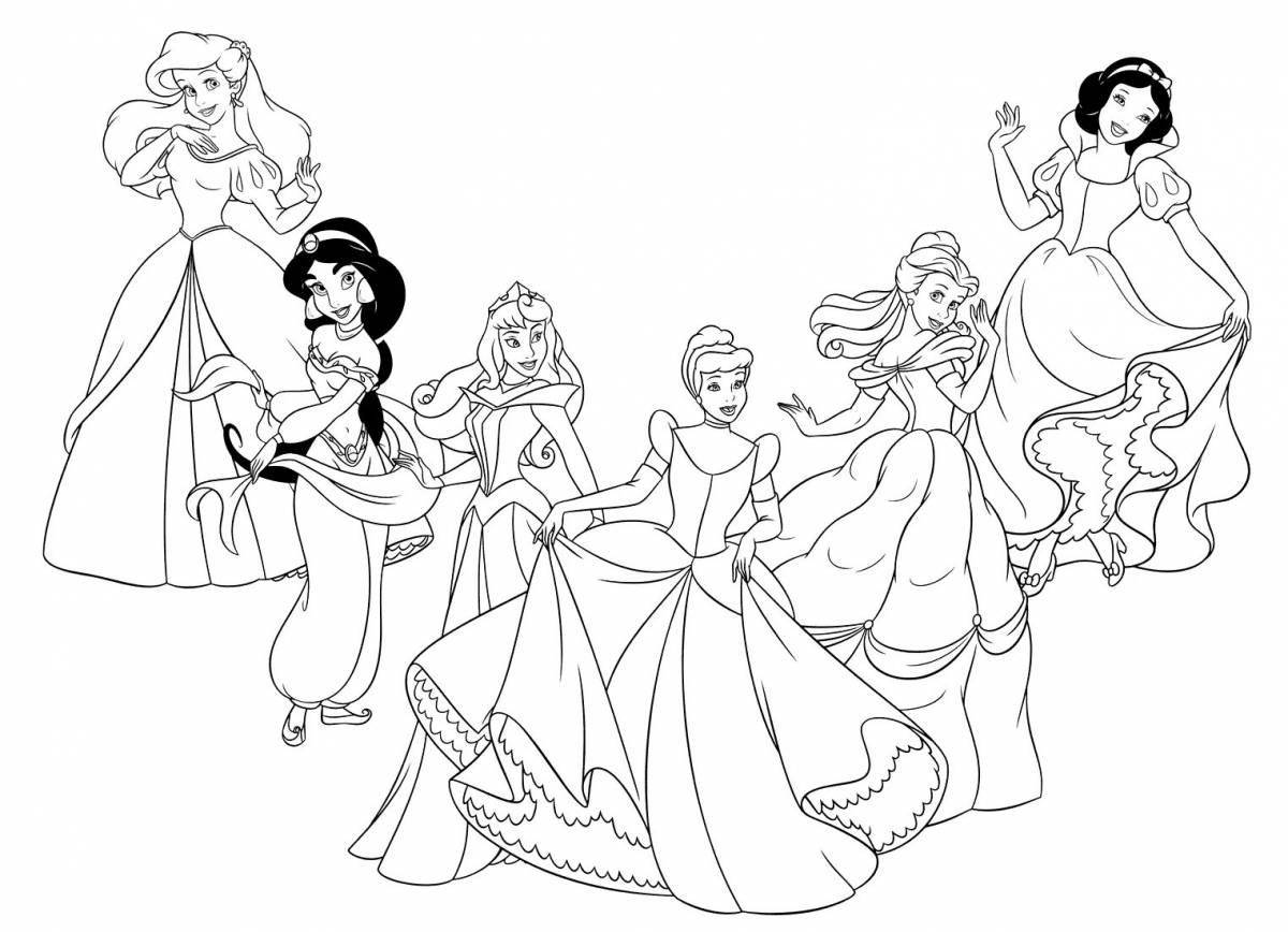 Divine coloring game with disney princesses