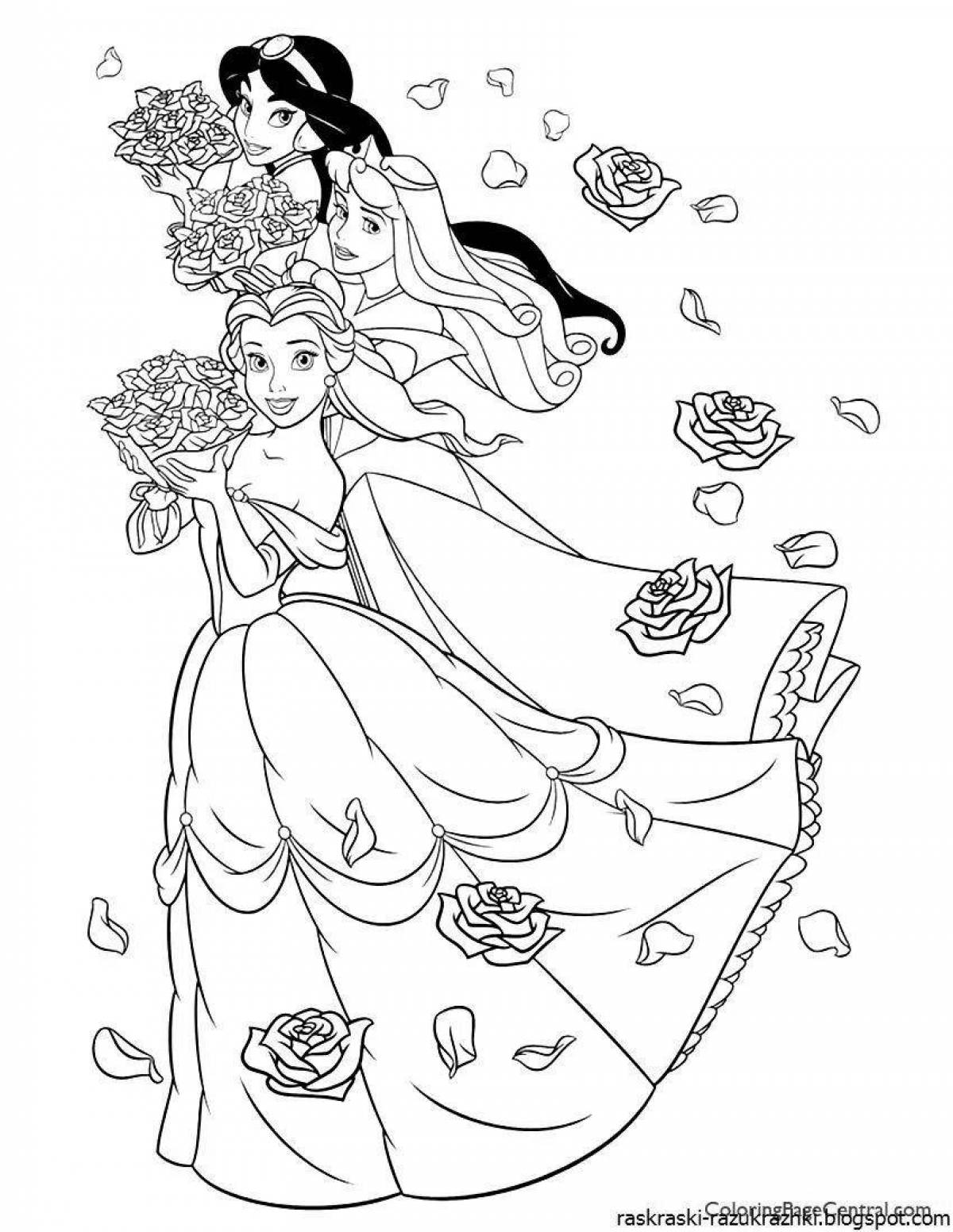 Disney princess glitter coloring game