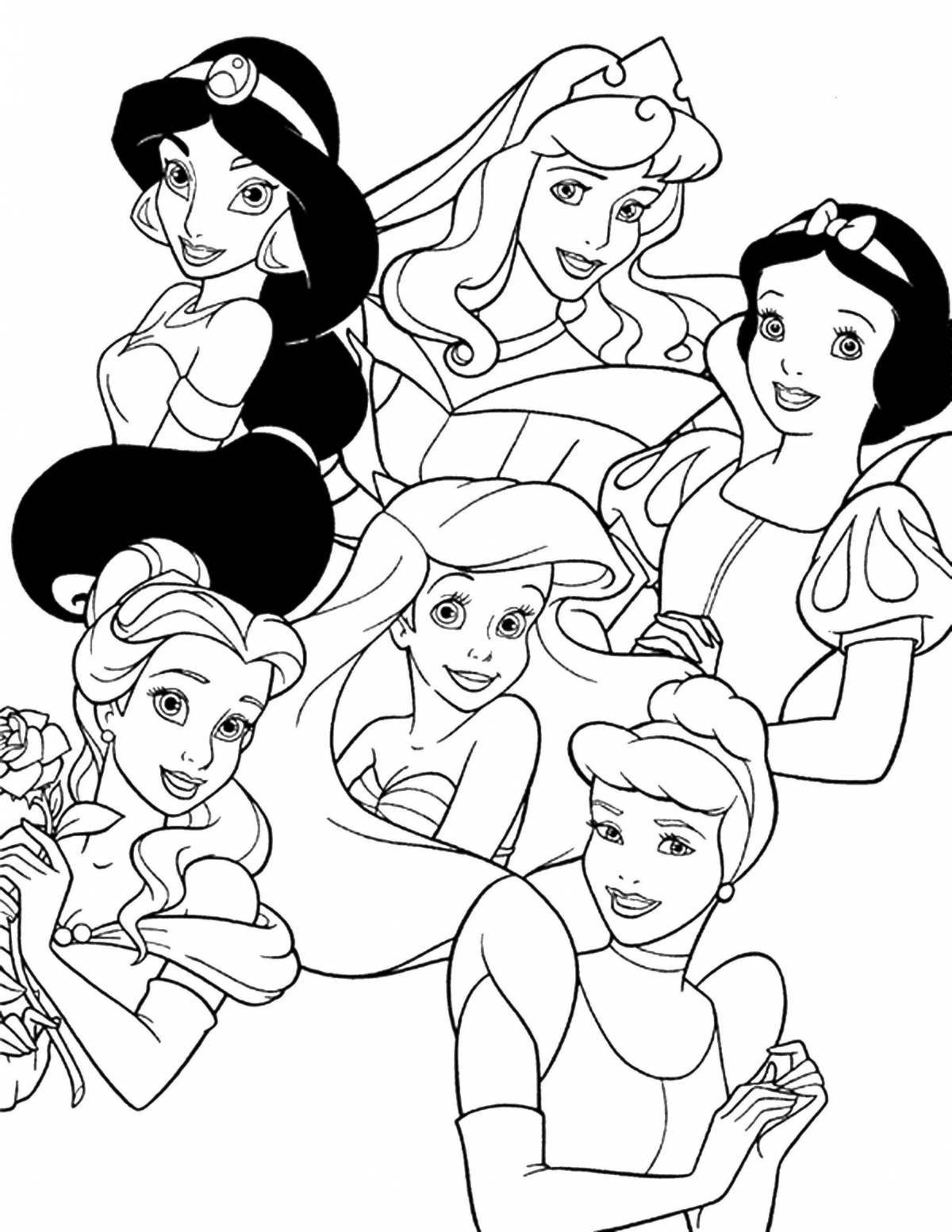 Gorgeous disney princess game coloring book