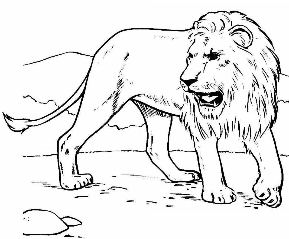 Coloring page graceful lioness