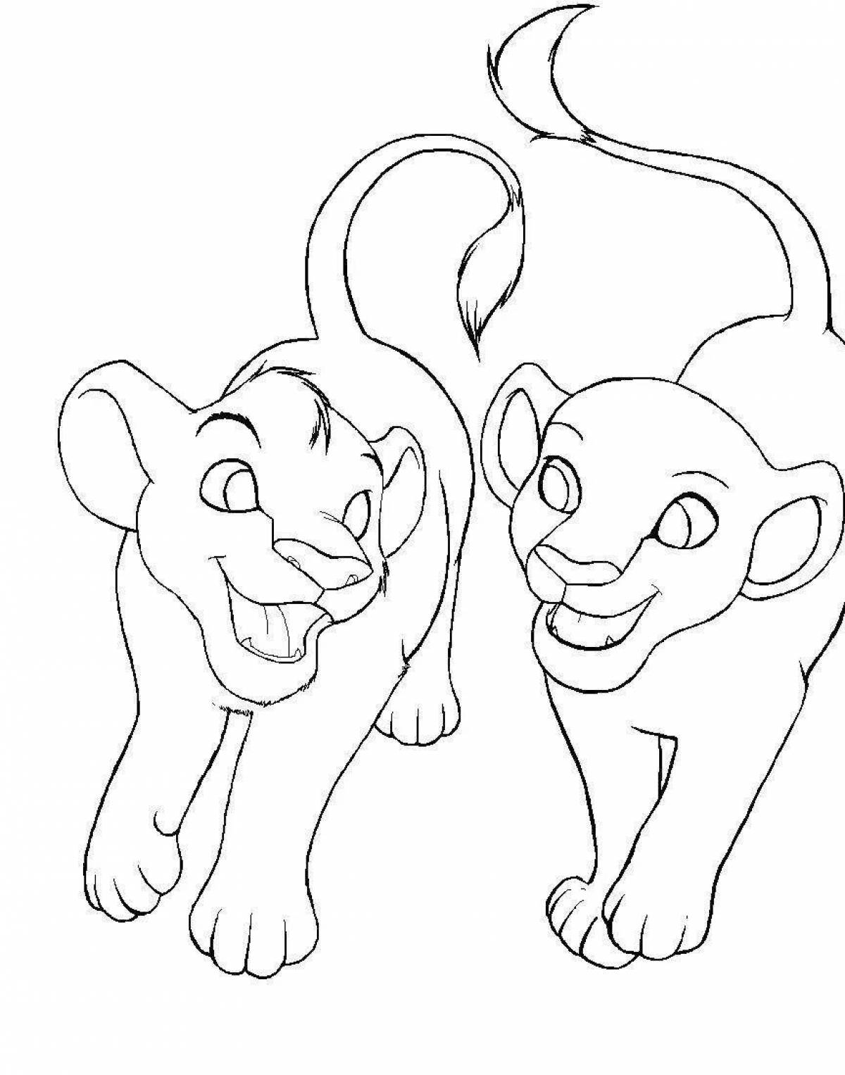 Coloring page elegant lioness